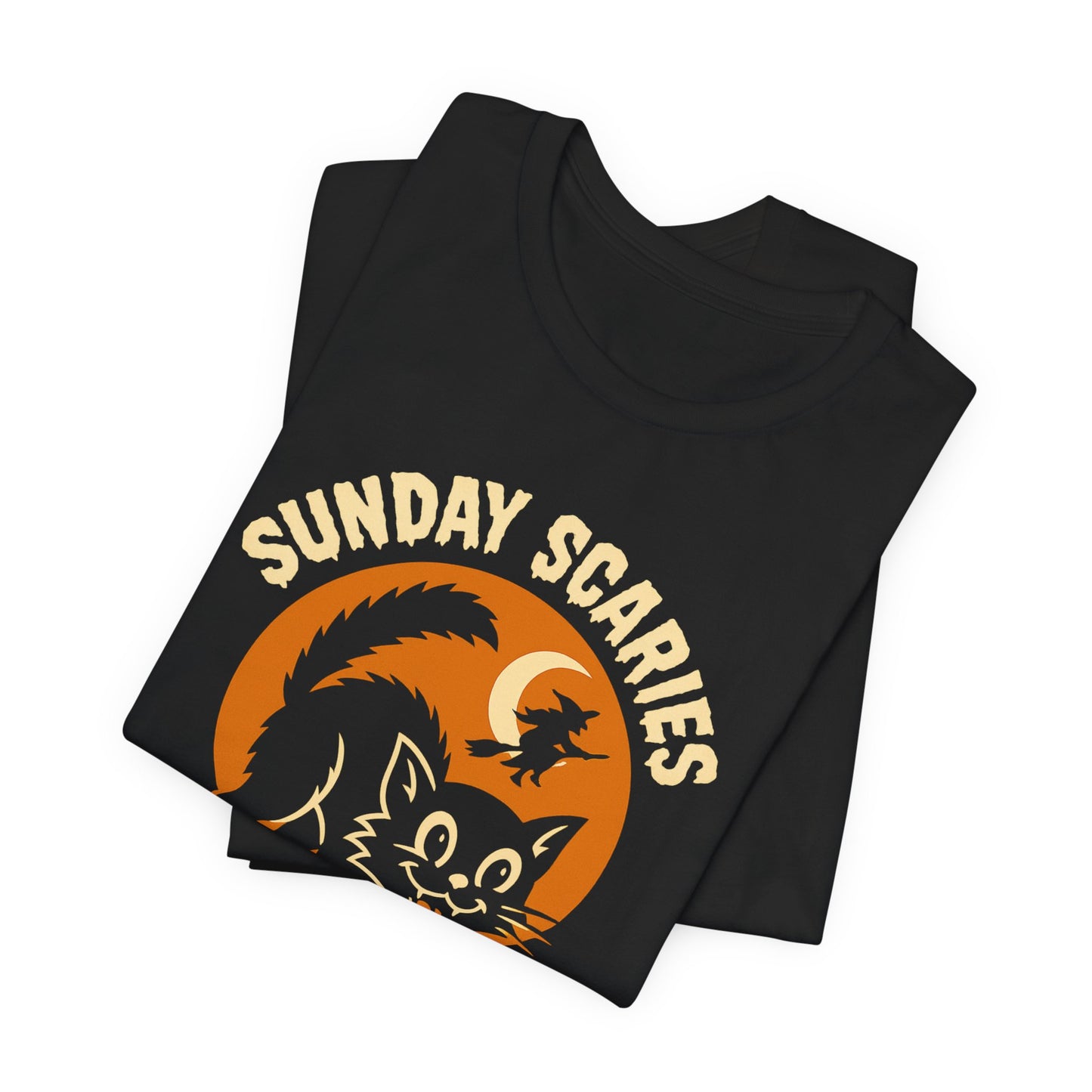 Scaredy Cat -Sunday Scaries | Unisex Football T-Shirt | Halloween Special Edition