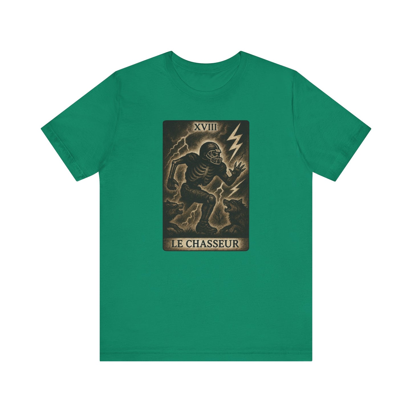 Le Chasseur (The Hunter / Linebacker) | Gridiron Tarot Skeleton Tee