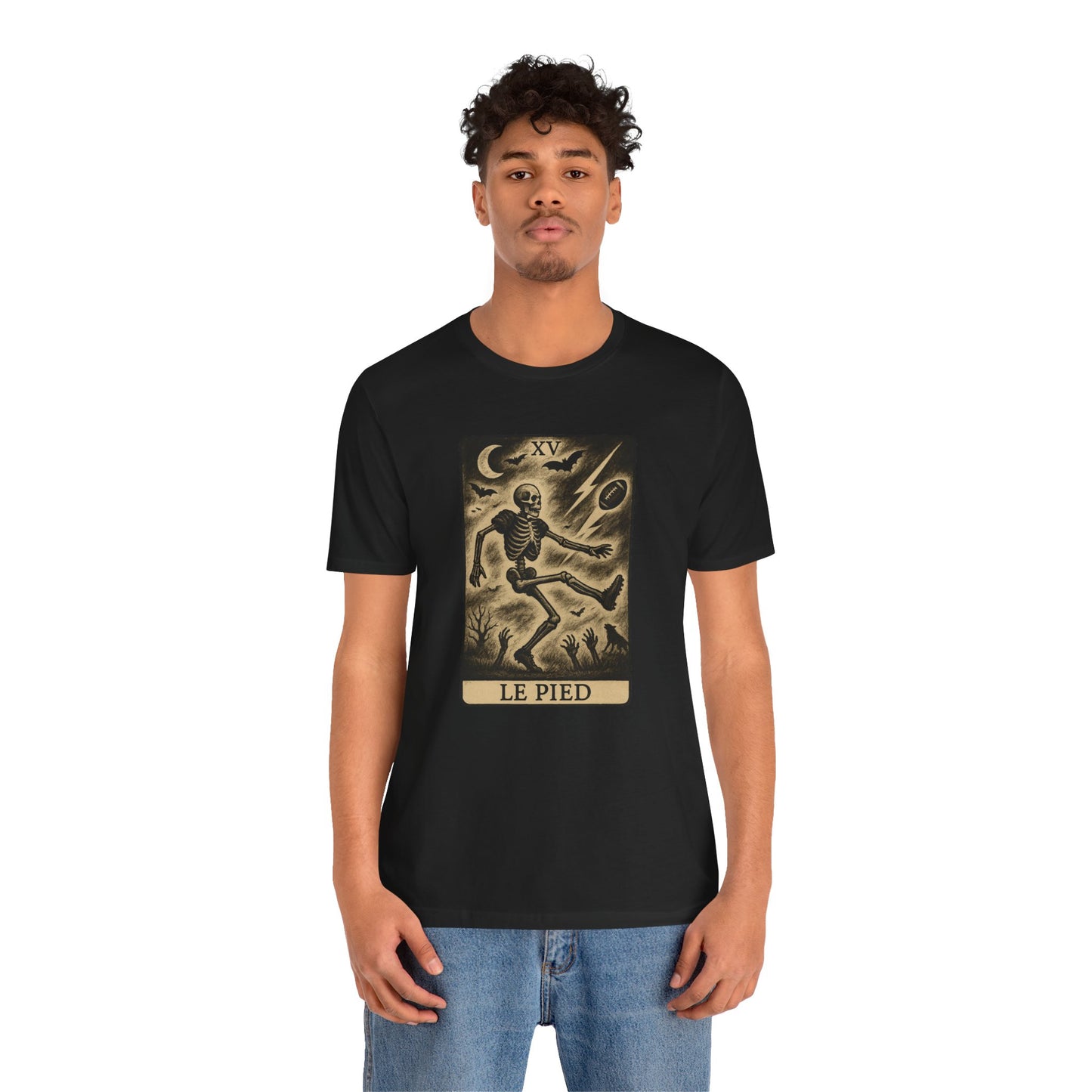 Le Pied (The Foot) Kicker | Gridiron Tarot Skeleton Tee