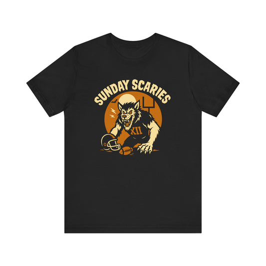 Werewolf Linebacker -Sunday Scaries | Unisex Football T-Shirt | Halloween Special Edition