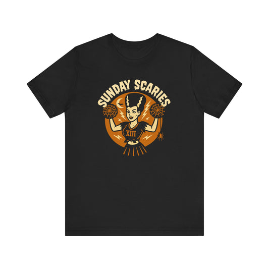 Cheerleader Bride -Sunday Scaries | Unisex Football T-Shirt | Halloween Special Edition