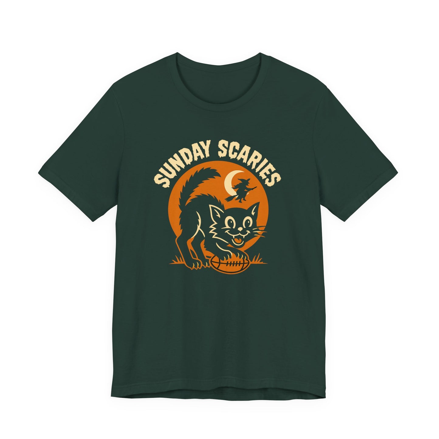 Scaredy Cat -Sunday Scaries | Unisex Football T-Shirt | Halloween Special Edition