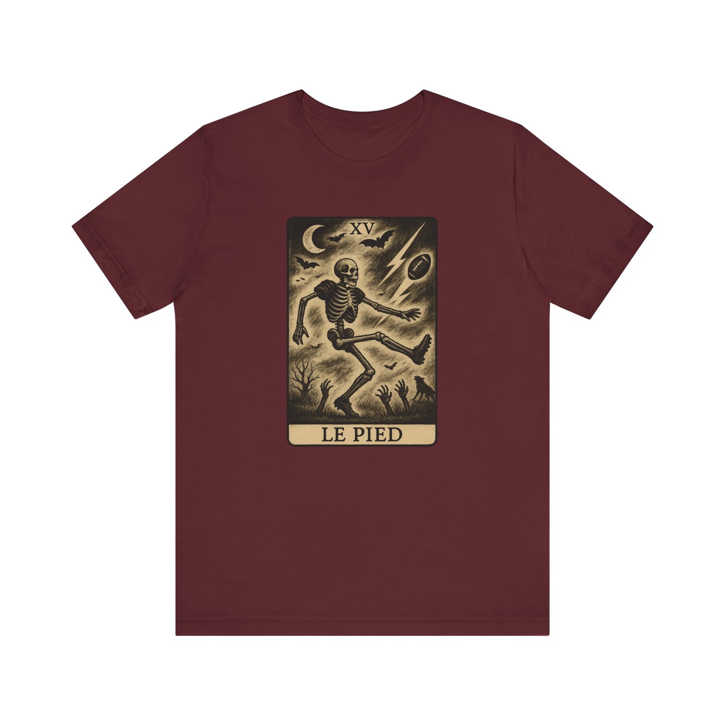 Le Pied (The Foot) Kicker | Gridiron Tarot Skeleton Tee