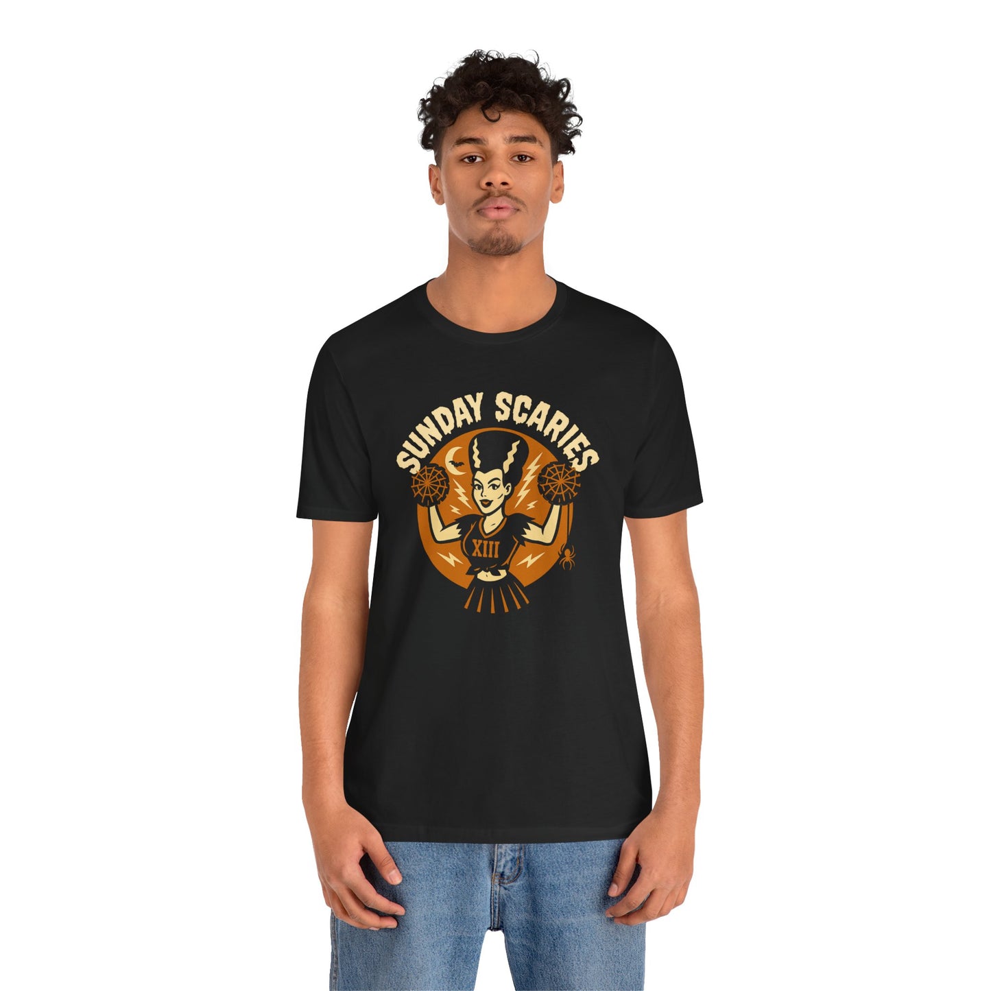 Cheerleader Bride -Sunday Scaries | Unisex Football T-Shirt | Halloween Special Edition