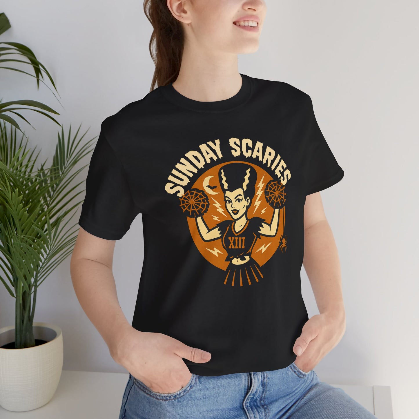 Cheerleader Bride -Sunday Scaries | Unisex Football T-Shirt | Halloween Special Edition