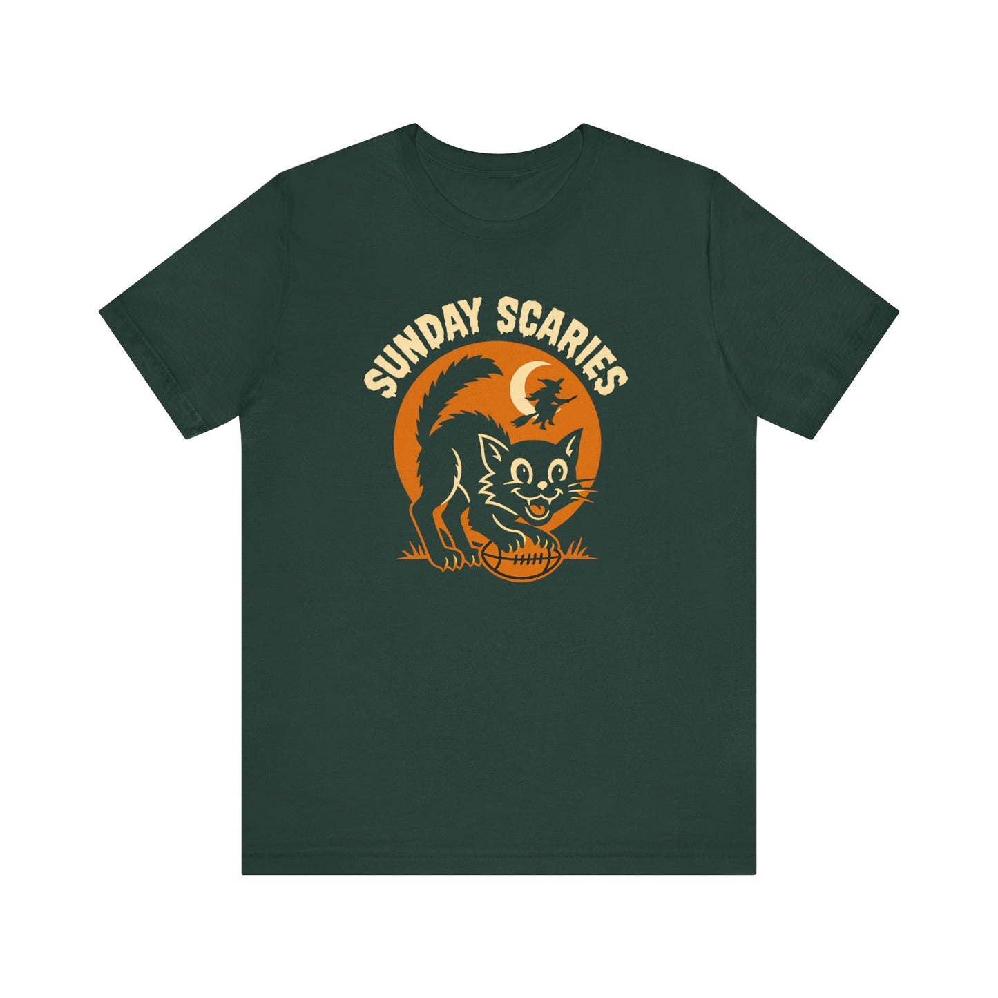 Scaredy Cat -Sunday Scaries | Unisex Football T-Shirt | Halloween Special Edition