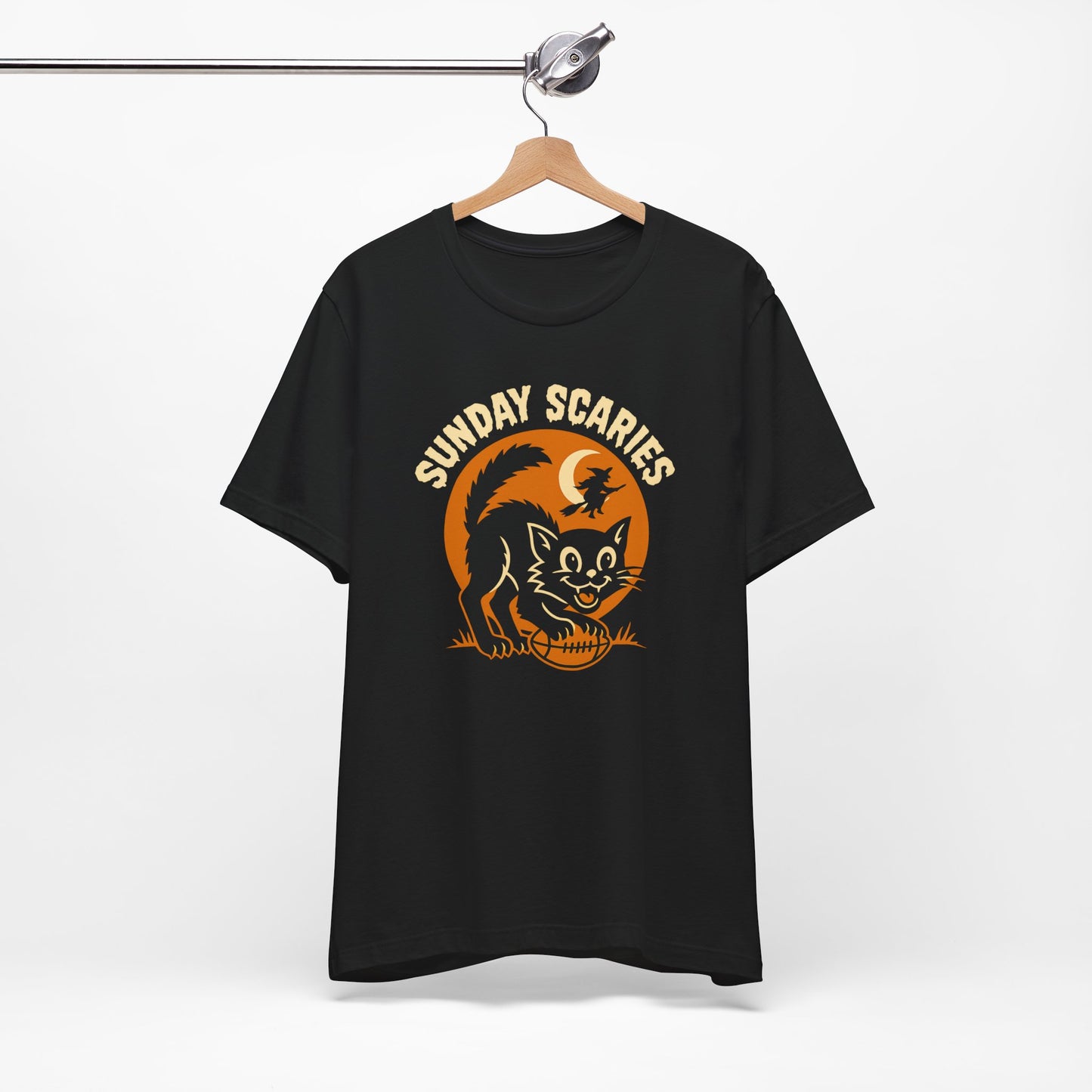 Scaredy Cat -Sunday Scaries | Unisex Football T-Shirt | Halloween Special Edition