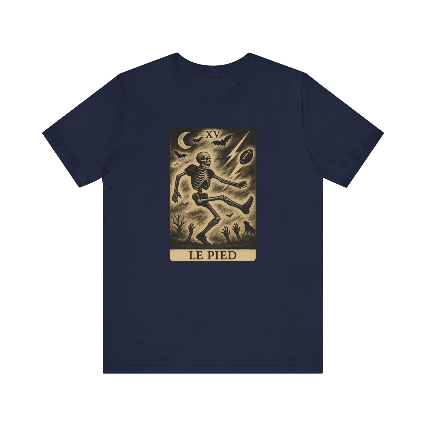 Le Pied (The Foot) Kicker | Gridiron Tarot Skeleton Tee