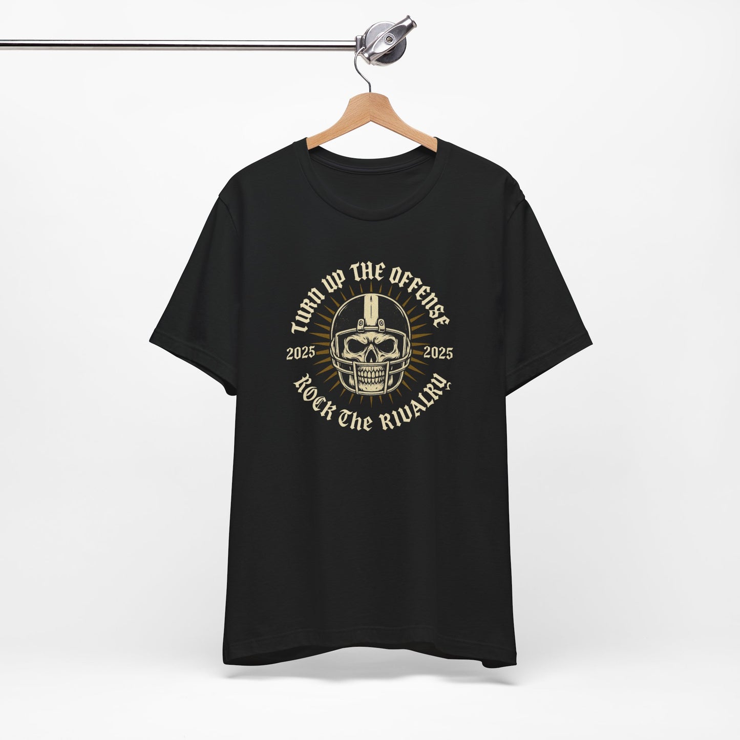 Turn Up the Offense 2025 | Skull Football T-Shirt