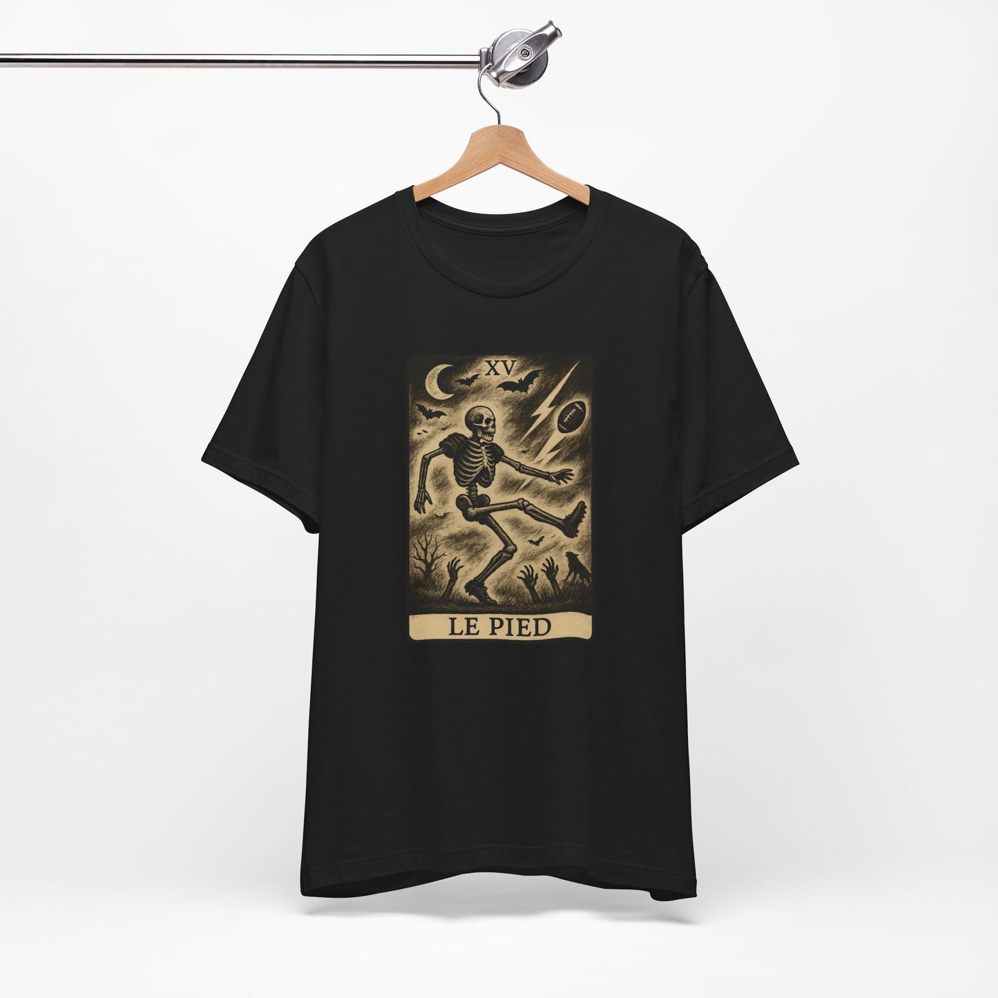 Le Pied (The Foot) Kicker | Gridiron Tarot Skeleton Tee