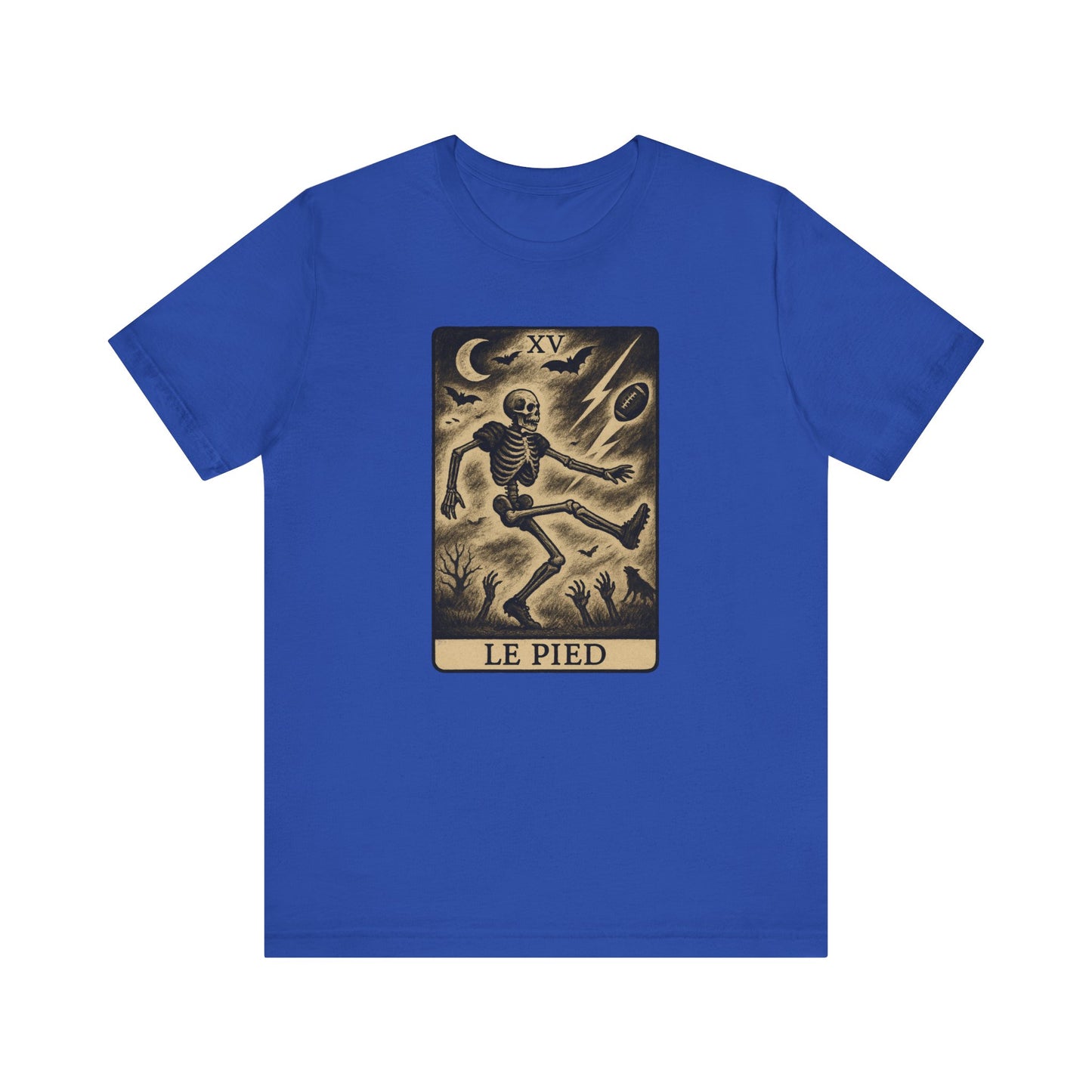 Le Pied (The Foot) Kicker | Gridiron Tarot Skeleton Tee