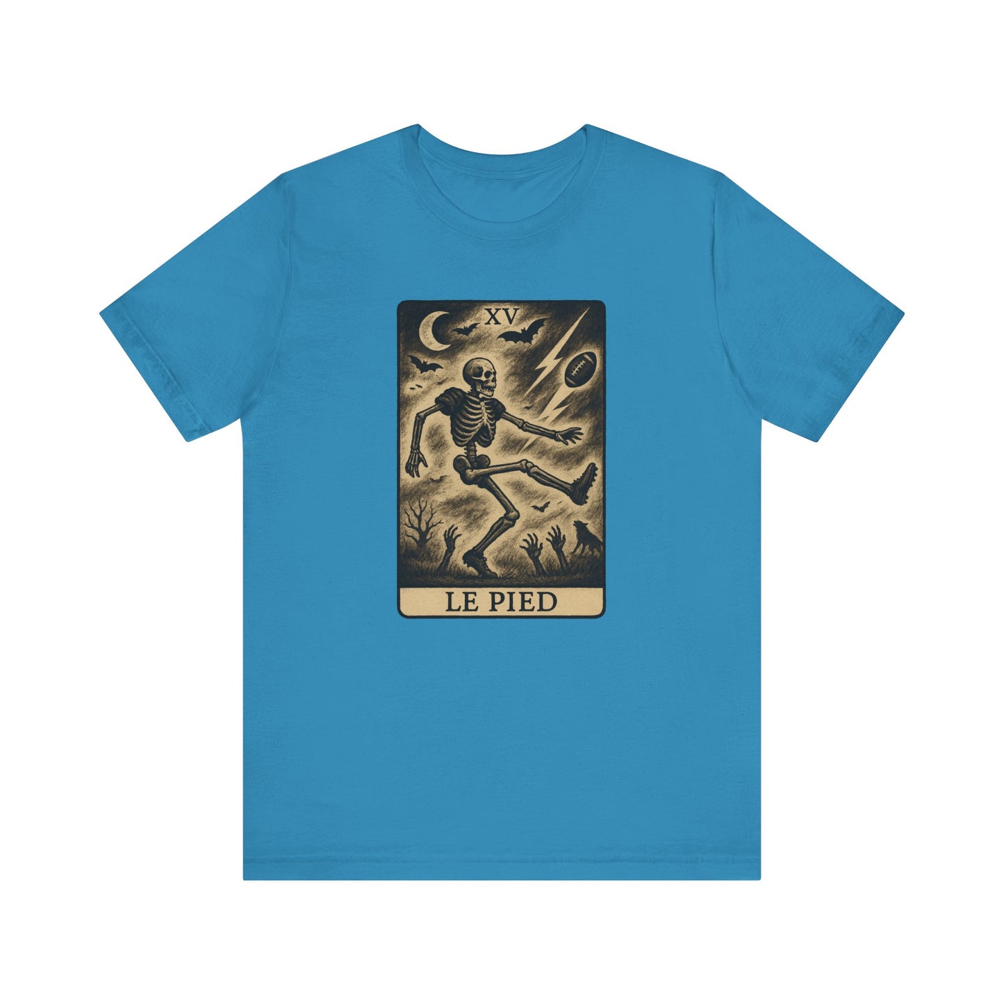 Le Pied (The Foot) Kicker | Gridiron Tarot Skeleton Tee
