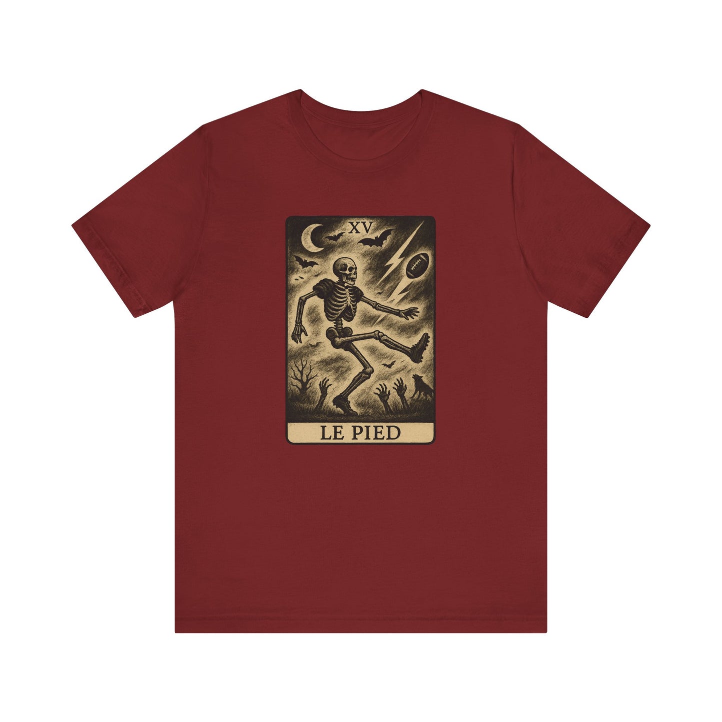 Le Pied (The Foot) Kicker | Gridiron Tarot Skeleton Tee