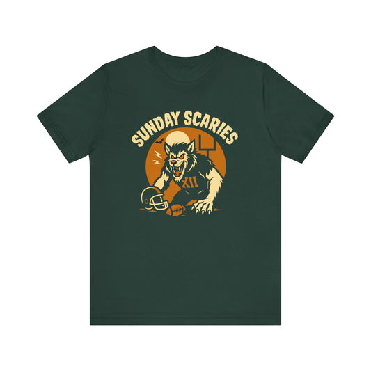 Werewolf Linebacker -Sunday Scaries | Unisex Football T-Shirt | Halloween Special Edition