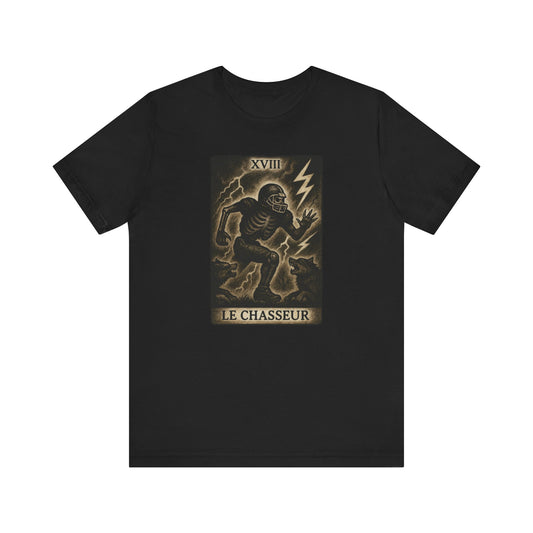 Le Chasseur (The Hunter / Linebacker) | Gridiron Tarot Skeleton Tee