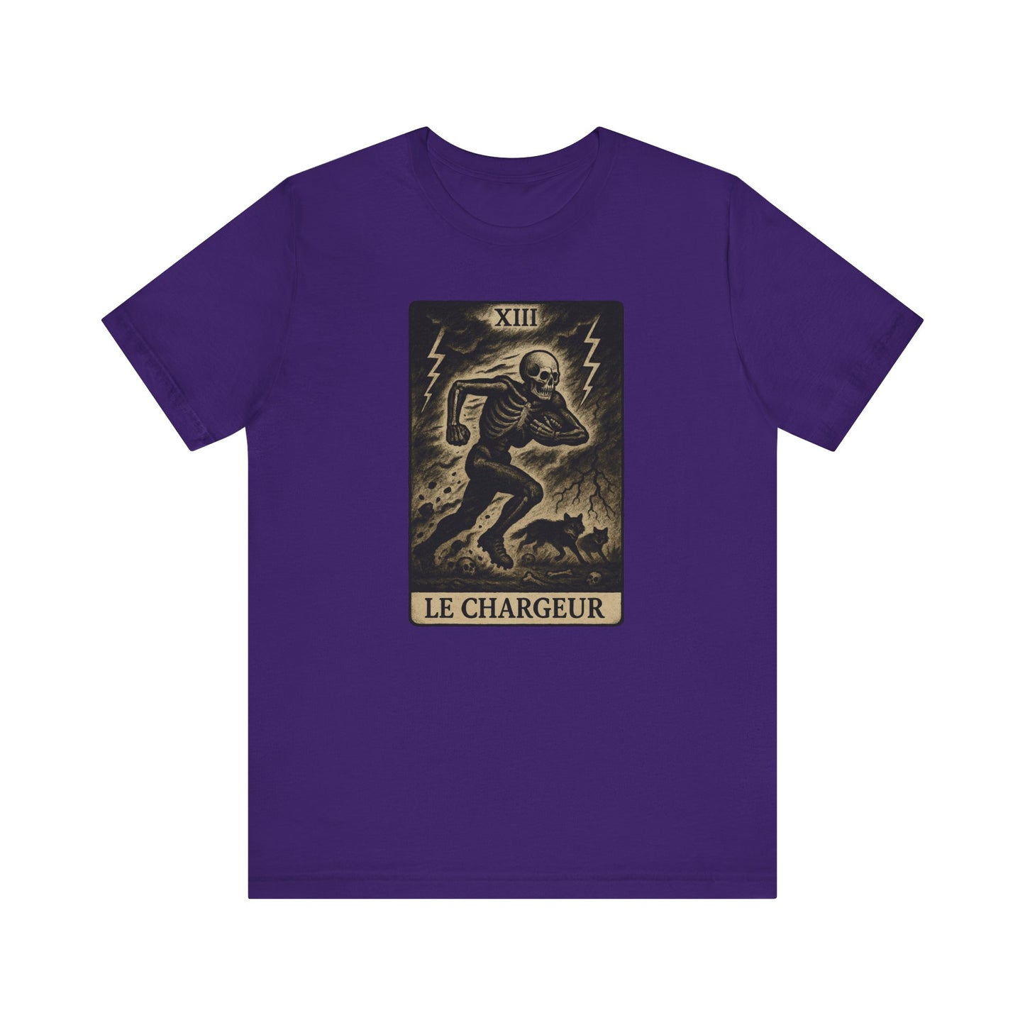 Le Chargeur (The Charger / Running Back) | Gridiron Tarot Skeleton Tee