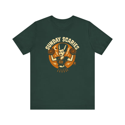 Cheerleader Bride -Sunday Scaries | Unisex Football T-Shirt | Halloween Special Edition