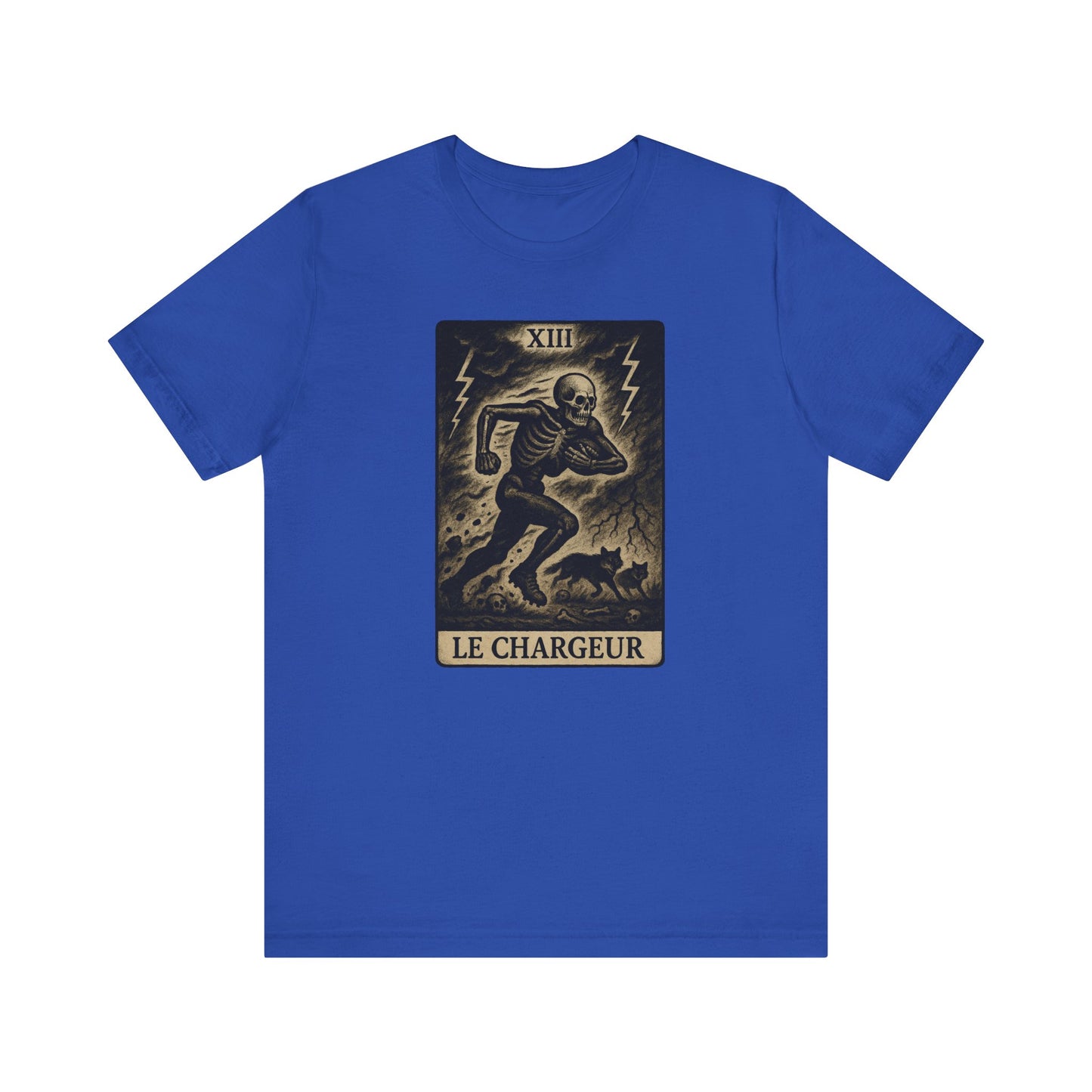Le Chargeur (The Charger / Running Back) | Gridiron Tarot Skeleton Tee