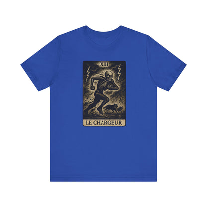 Le Chargeur (The Charger / Running Back) | Gridiron Tarot Skeleton Tee