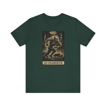 Le Chargeur (The Charger / Running Back) | Gridiron Tarot Skeleton Tee