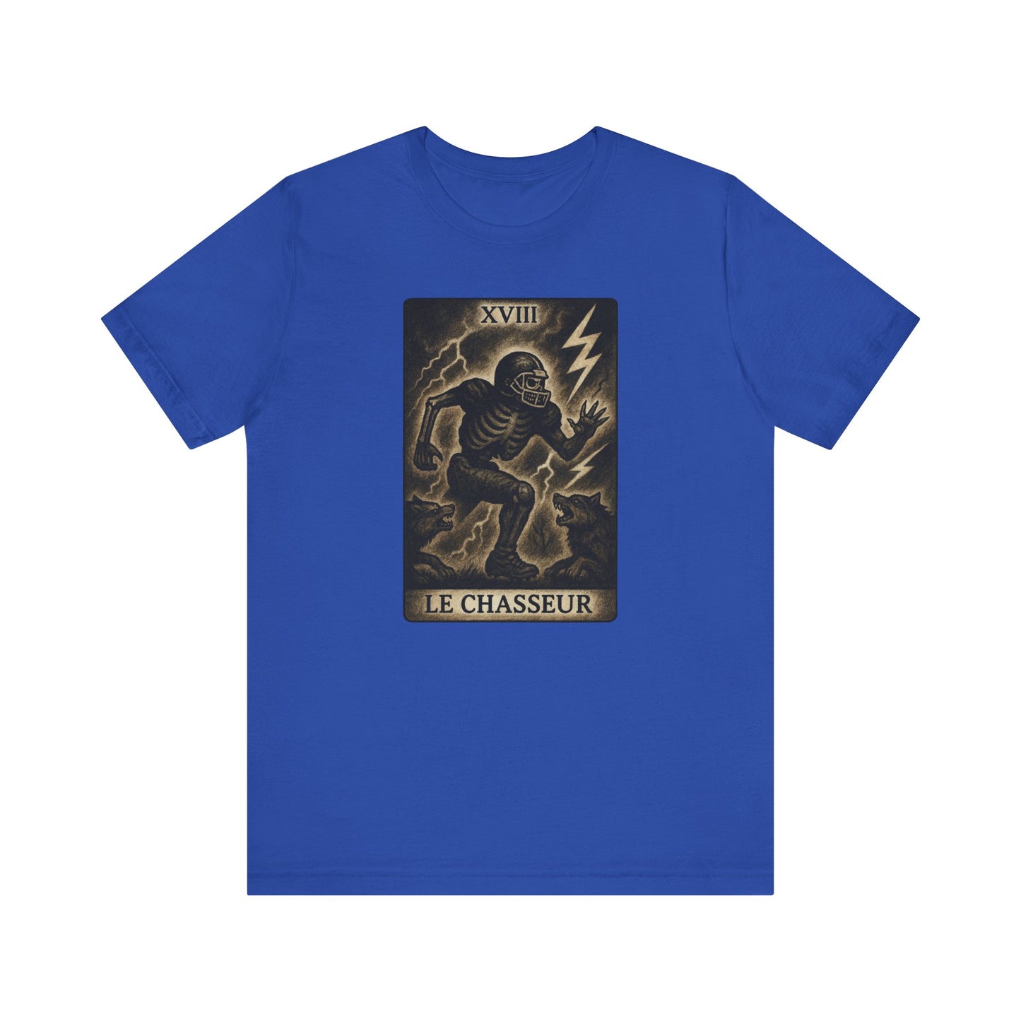 Le Chasseur (The Hunter / Linebacker) | Gridiron Tarot Skeleton Tee