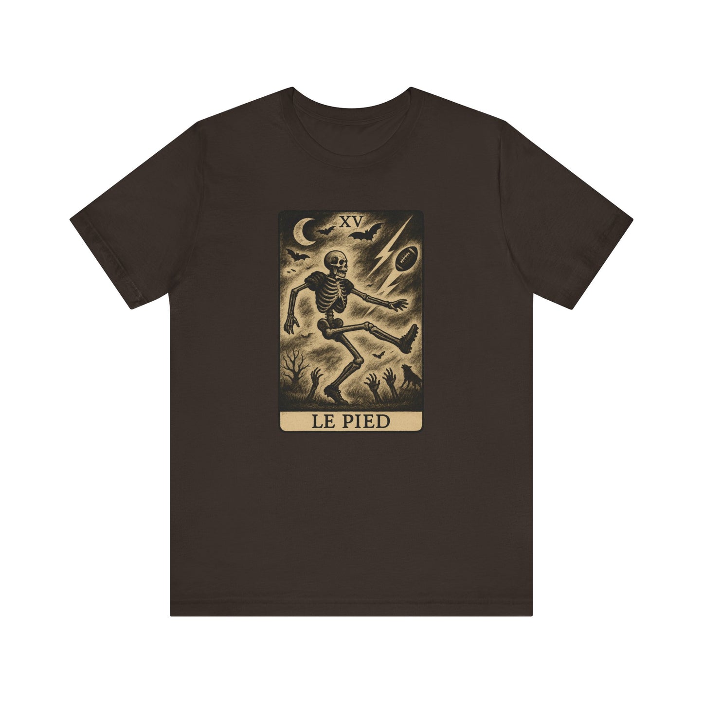 Le Pied (The Foot) Kicker | Gridiron Tarot Skeleton Tee