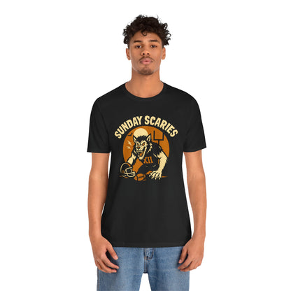 Werewolf Linebacker -Sunday Scaries | Unisex Football T-Shirt | Halloween Special Edition