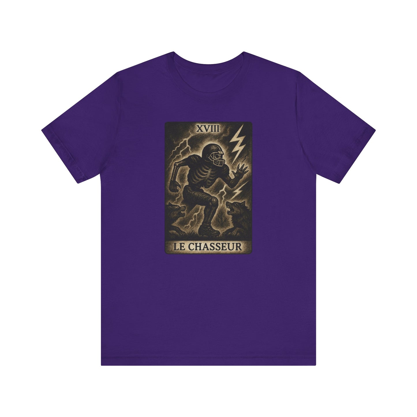 Le Chasseur (The Hunter / Linebacker) | Gridiron Tarot Skeleton Tee