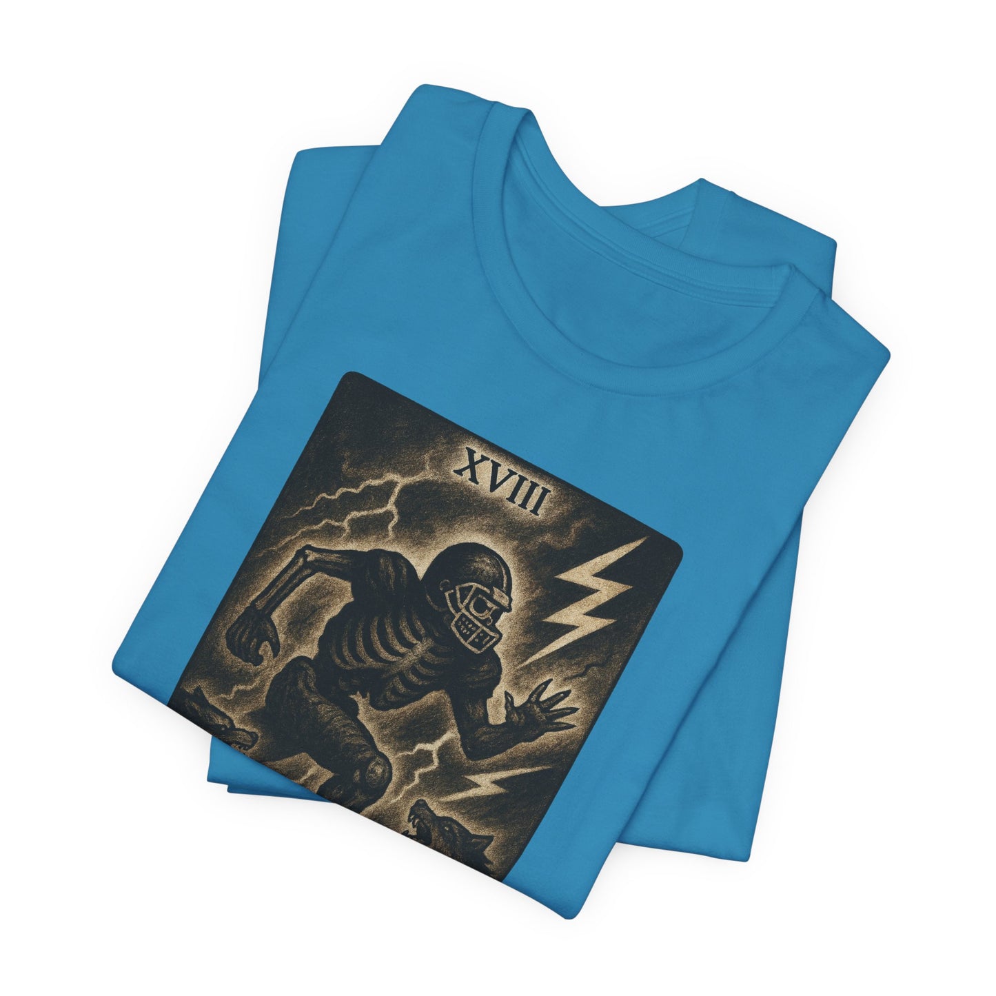 Le Chasseur (The Hunter / Linebacker) | Gridiron Tarot Skeleton Tee