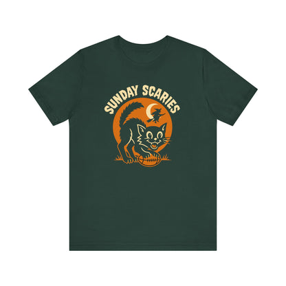 Scaredy Cat -Sunday Scaries | Unisex Football T-Shirt | Halloween Special Edition
