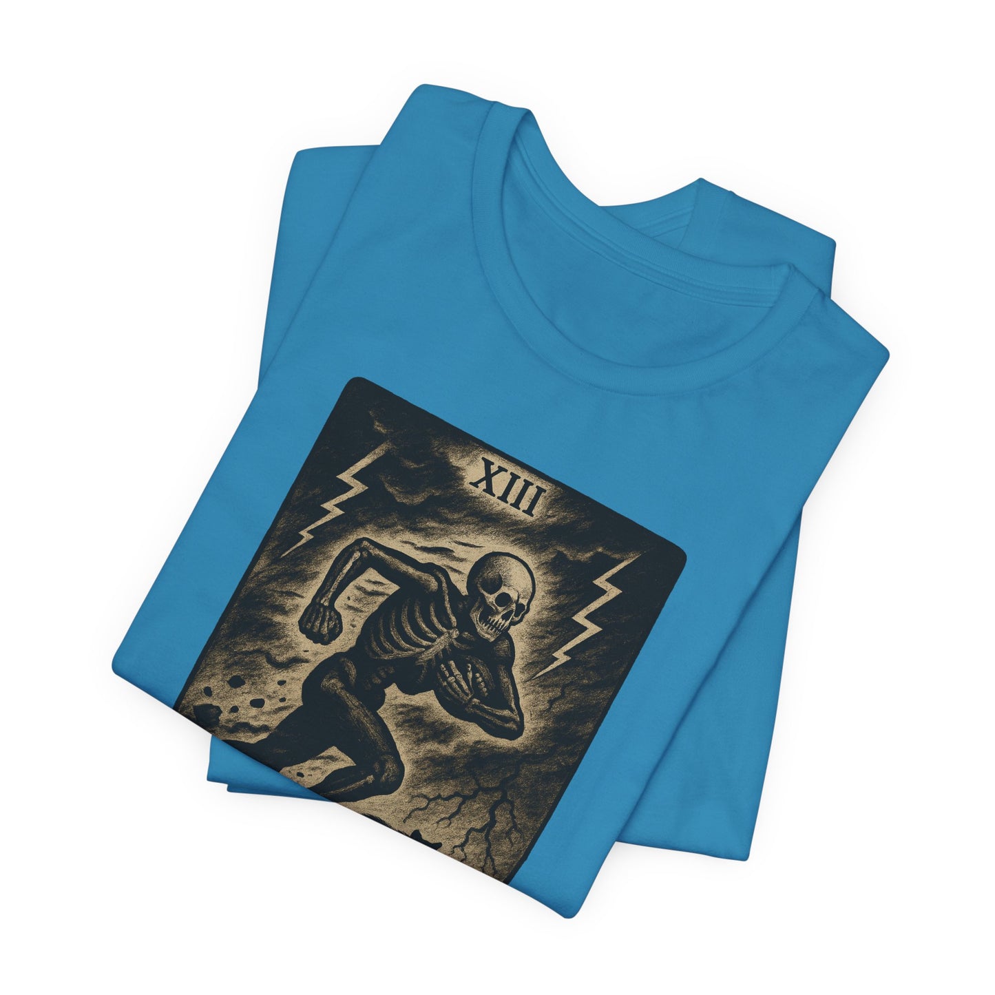 Le Chargeur (The Charger / Running Back) | Gridiron Tarot Skeleton Tee