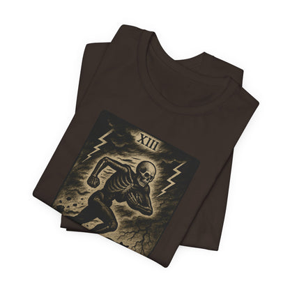 Le Chargeur (The Charger / Running Back) | Gridiron Tarot Skeleton Tee