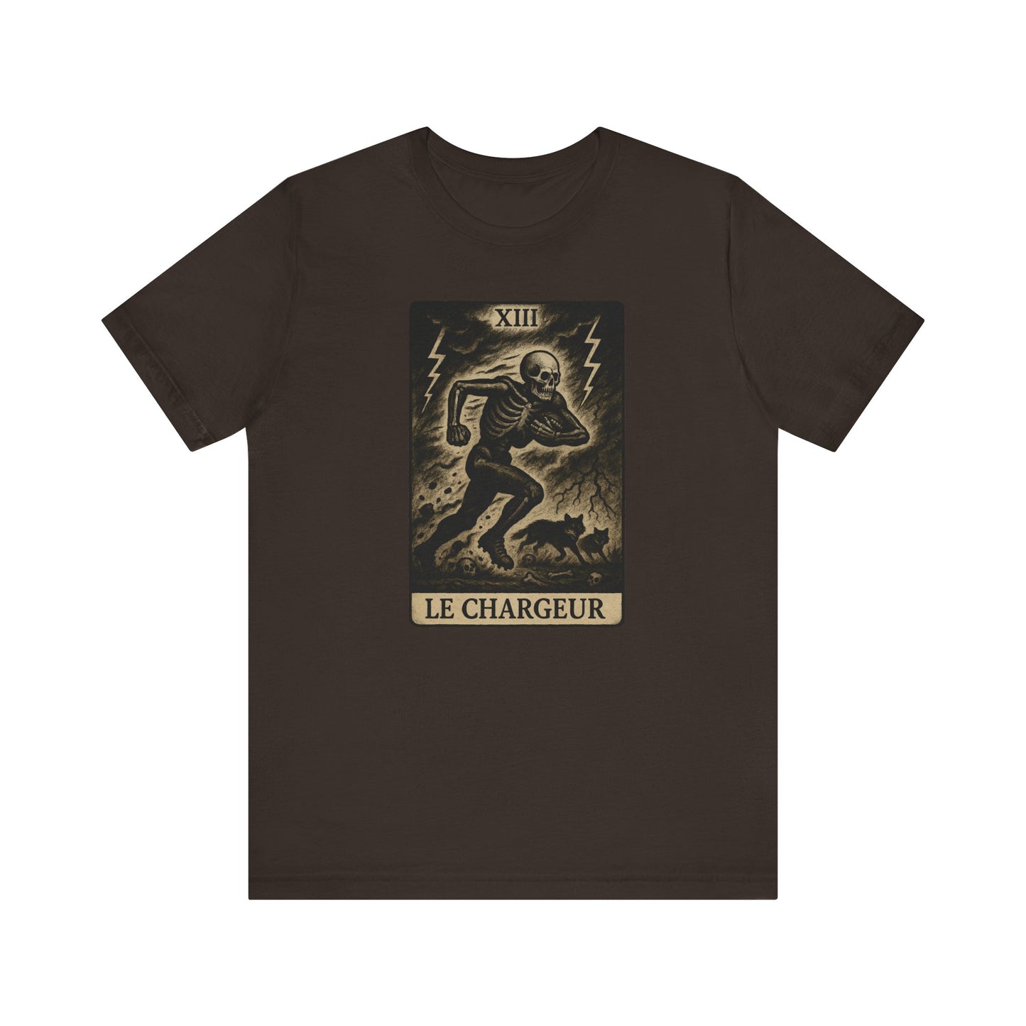 Le Chargeur (The Charger / Running Back) | Gridiron Tarot Skeleton Tee