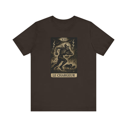 Le Chargeur (The Charger / Running Back) | Gridiron Tarot Skeleton Tee