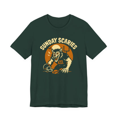 Werewolf Linebacker -Sunday Scaries | Unisex Football T-Shirt | Halloween Special Edition