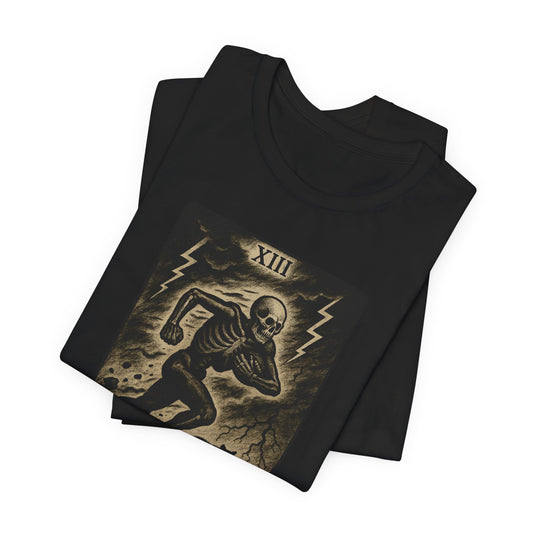 Le Chargeur (The Charger / Running Back) | Gridiron Tarot Skeleton Tee
