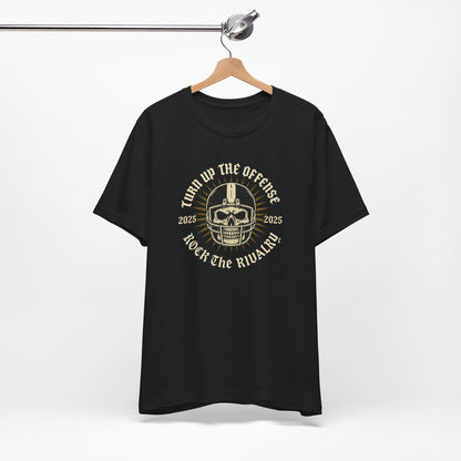 Turn Up the Offense 2025 | Skull Football T-Shirt