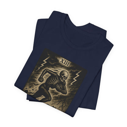 Le Chargeur (The Charger / Running Back) | Gridiron Tarot Skeleton Tee