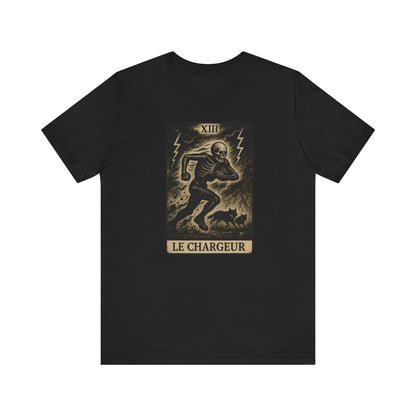 Le Chargeur (The Charger / Running Back) | Gridiron Tarot Skeleton Tee