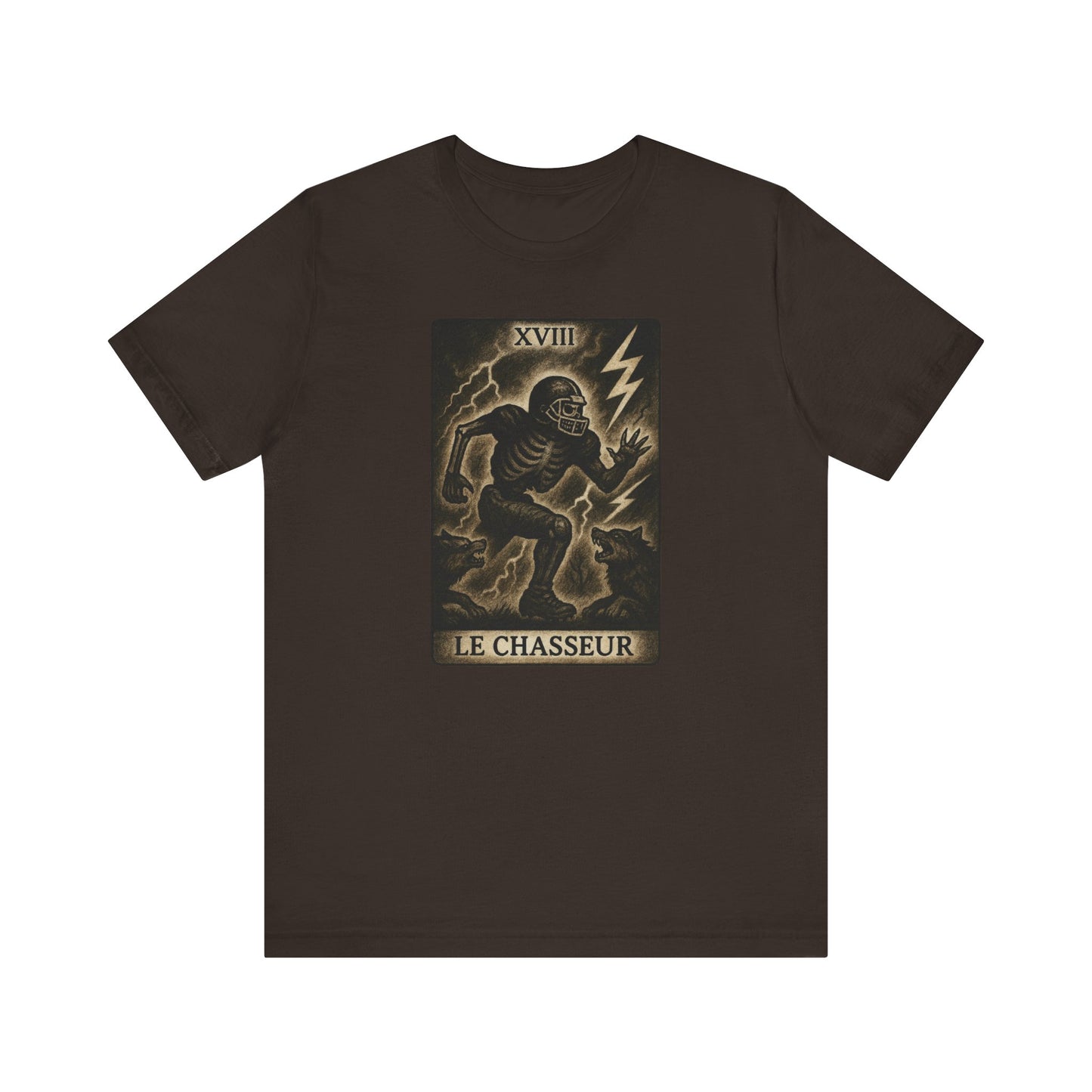 Le Chasseur (The Hunter / Linebacker) | Gridiron Tarot Skeleton Tee