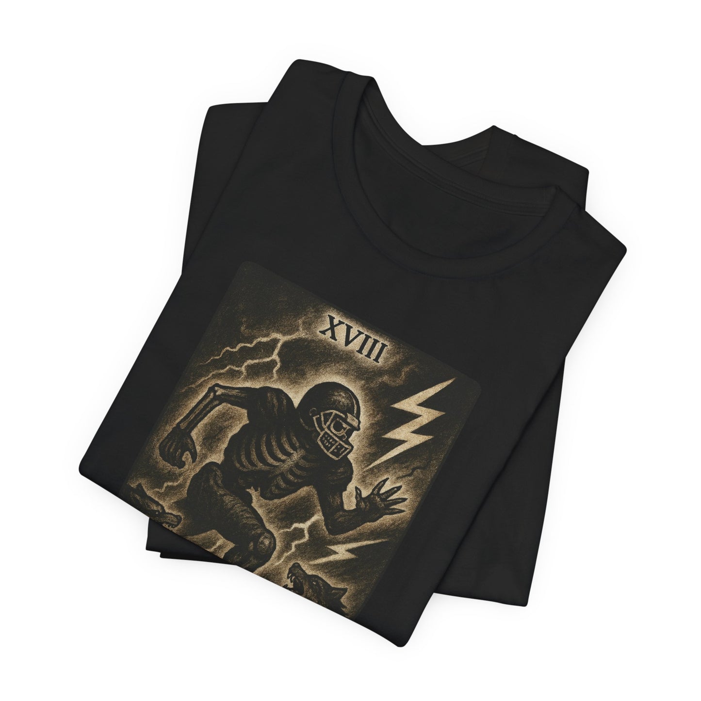 Le Chasseur (The Hunter / Linebacker) | Gridiron Tarot Skeleton Tee