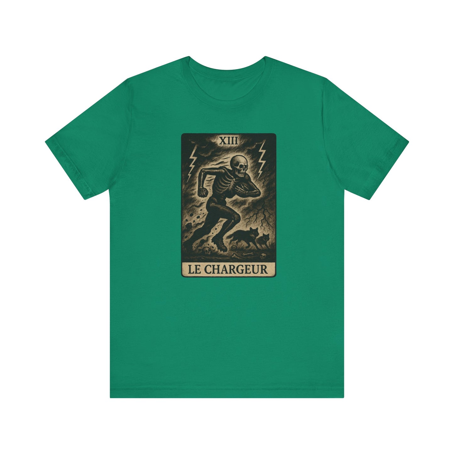 Le Chargeur (The Charger / Running Back) | Gridiron Tarot Skeleton Tee