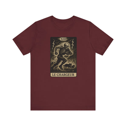 Le Chargeur (The Charger / Running Back) | Gridiron Tarot Skeleton Tee